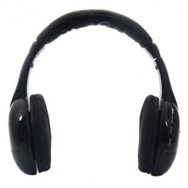5 in 1 Wireless Headphone Earphone for MP3/MP4 PC TV CD FM Radio Black