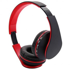 HY-811 Foldable FM Stereo MP3 Player Wired Bluetooth Headset Black Red