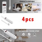 4pcs Outlet Power Strip 2-Foot Long Cord ETL Listed Overload Protection Ideal