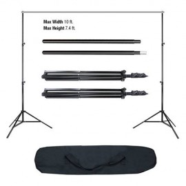 2 x 3M Backdrop Support Stand Set Black