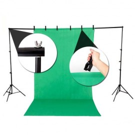 135W Silver Black Umbrellas with Background Stand Non-Woven Fabric Set
