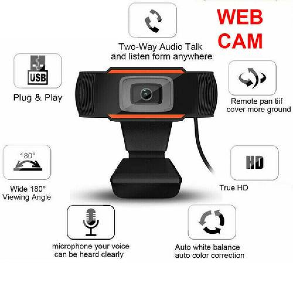 Webcam Auto Focusing Web Camera 720P HD Cam Microphone For PC Laptop Desktop