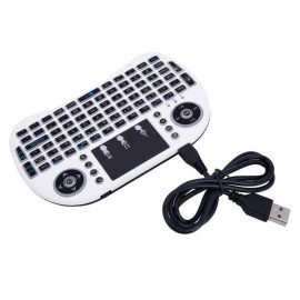 MINI i8 2.4GHz 3-color Backlight Wireless Keyboard with Touchpad White