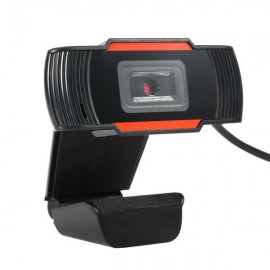 A870 USB 2.0 HD 12.0MP Webcam with Built-in Microphone for PC & Desktop Black & Red