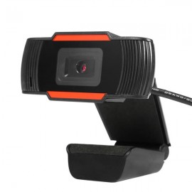 A870 USB 2.0 HD 12.0MP Webcam with Built-in Microphone for PC & Desktop Black & Red