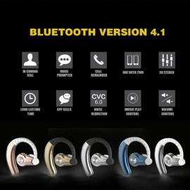 Wireless Stereo Earplug Bluetooth Headset Earphone 4.1 Single Battery English Version Rose Gold